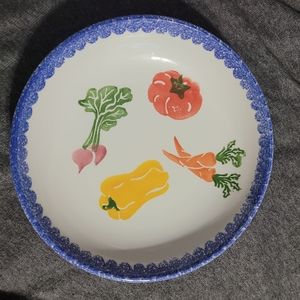 Vintage Trend Craft Italian Pasta Bowl~Florence Italy~13 In~Farmhouse~Vegetables